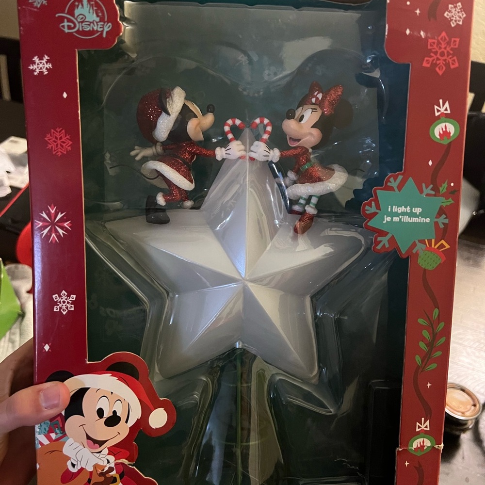 Disney Festive Star Light with Mickey and Minnie - Red and White